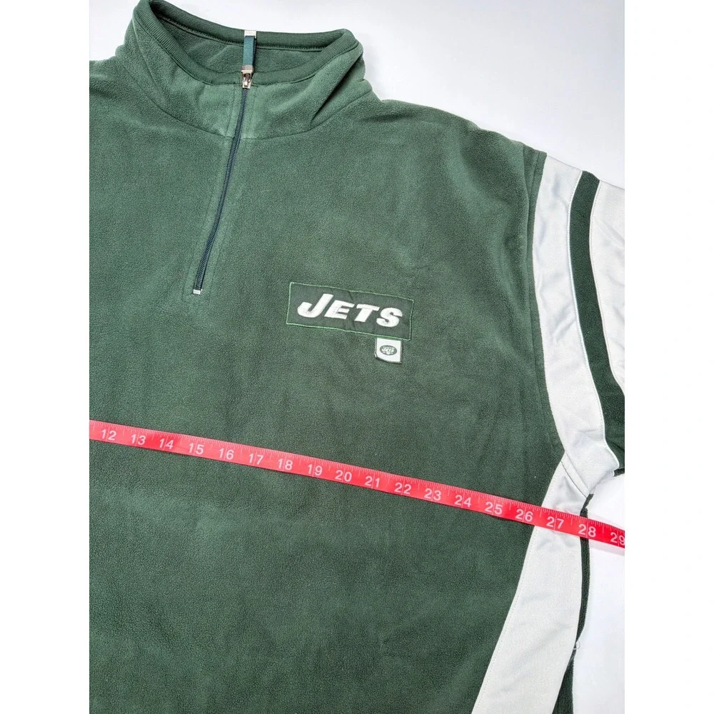 NFL New York Jets Fleece Quarter Zip Pullover Men's 2XL Green‎ White